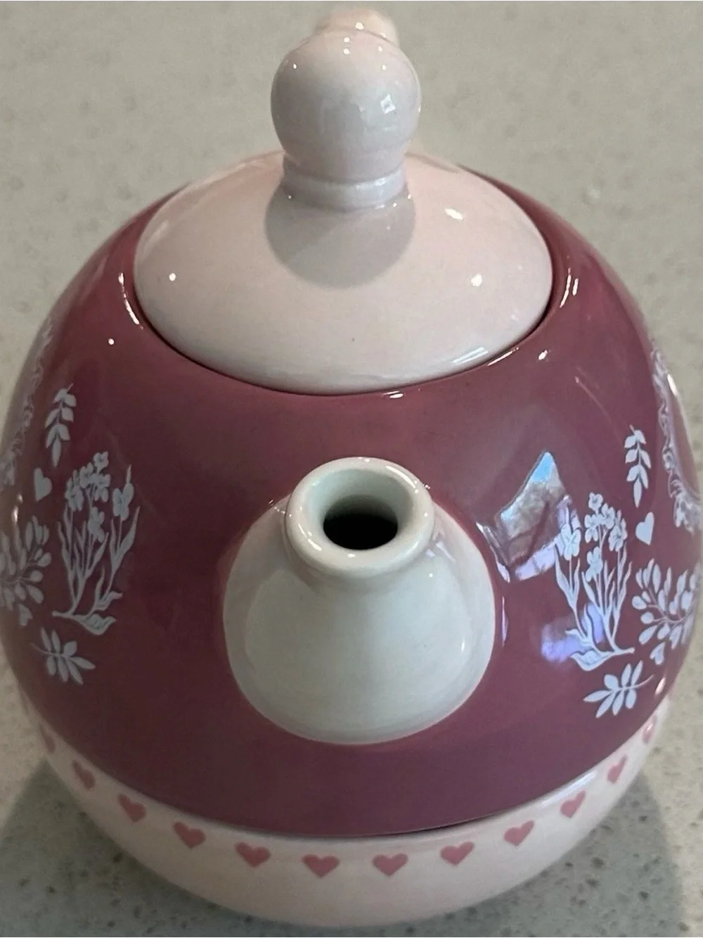 Netflix Bridgerton Pink and White Heart Silhouette Teapot